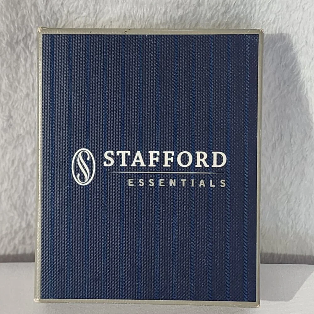 New Men's Stafford Slim Wallet Slimfold Contrasting Canvas Gen Leather Brown NWT